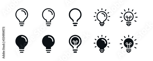 Light bulb icon collection set for creative idea symbol vector