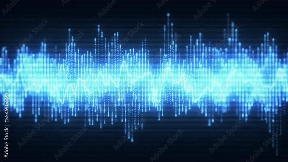 Digital Audio Spectrum Graphic Equalizer Background Loop/ 4k animation of an abstract background with noise graphic design equalizer for vj loops
