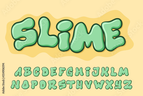 Alphabet Graffiti Pop Slime melt text vector Letters