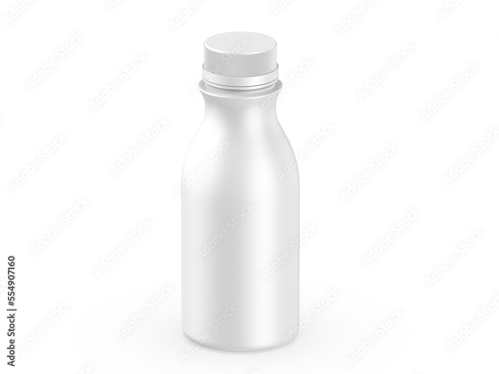 Flavored yogurt milk plastic bottle mockup for design and branding, 3d render illustration.