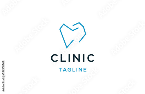 Dental line logo icon design template flat vector