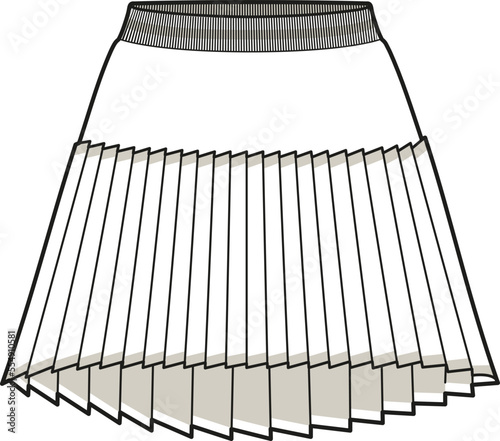 GIRLS AND WOMEN BOTTOM WEAR SKIRT FLAT DESIGN VECTOR