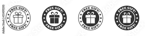Free gift icon set. Vector illustration.