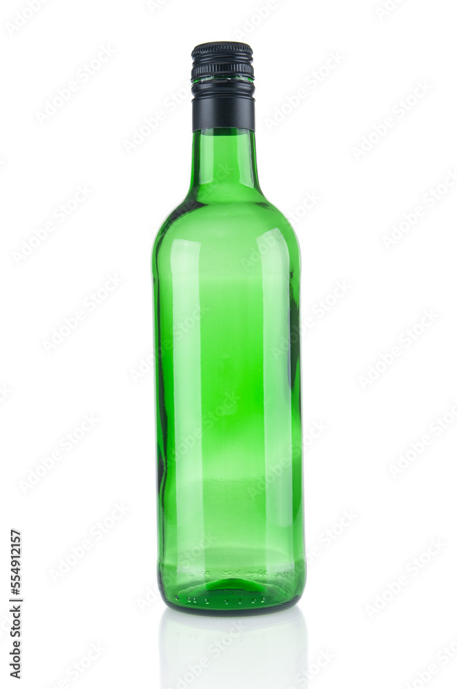 Empty wine bottle close up on a white background Empty wine bottle close up on a white background