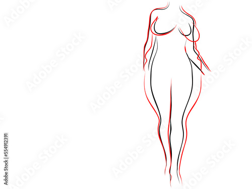 Vector conceptual fat overweight obese female vs slim fit healthy body after weight loss or diet with muscles thin young woman isolated. Fitness, nutrition or fatness obesity, health silhouette shape