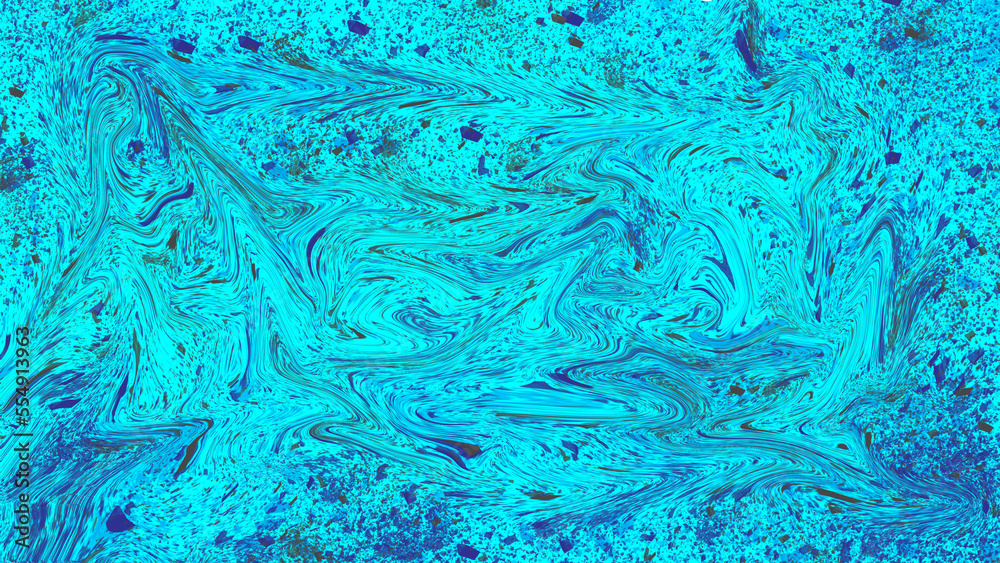 Multicolored Abstract background. Fluid art of teal ocean blue