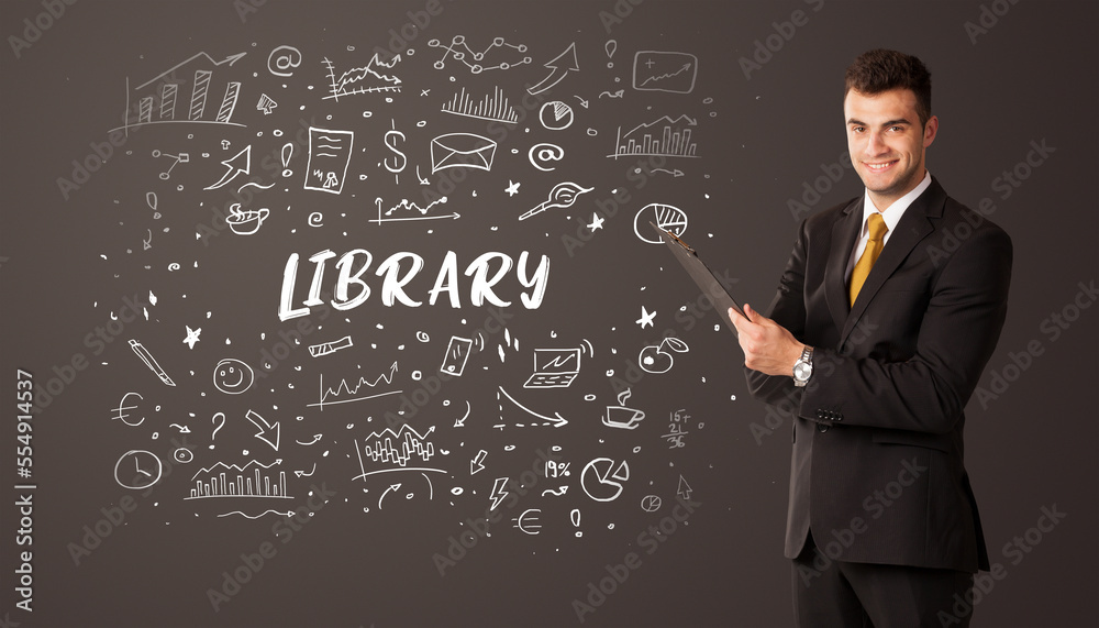 Businessman thinking with educational inscription Businessman thinking with educational inscription