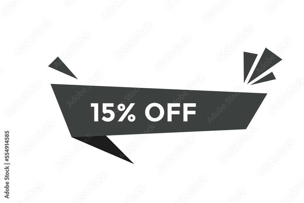 15% off special offers. Marketing sale banner for discount offer. Hot sale, super sale up to 50% off sticker label template
