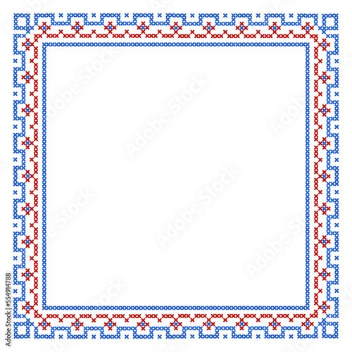Square frame cross stitch pattern