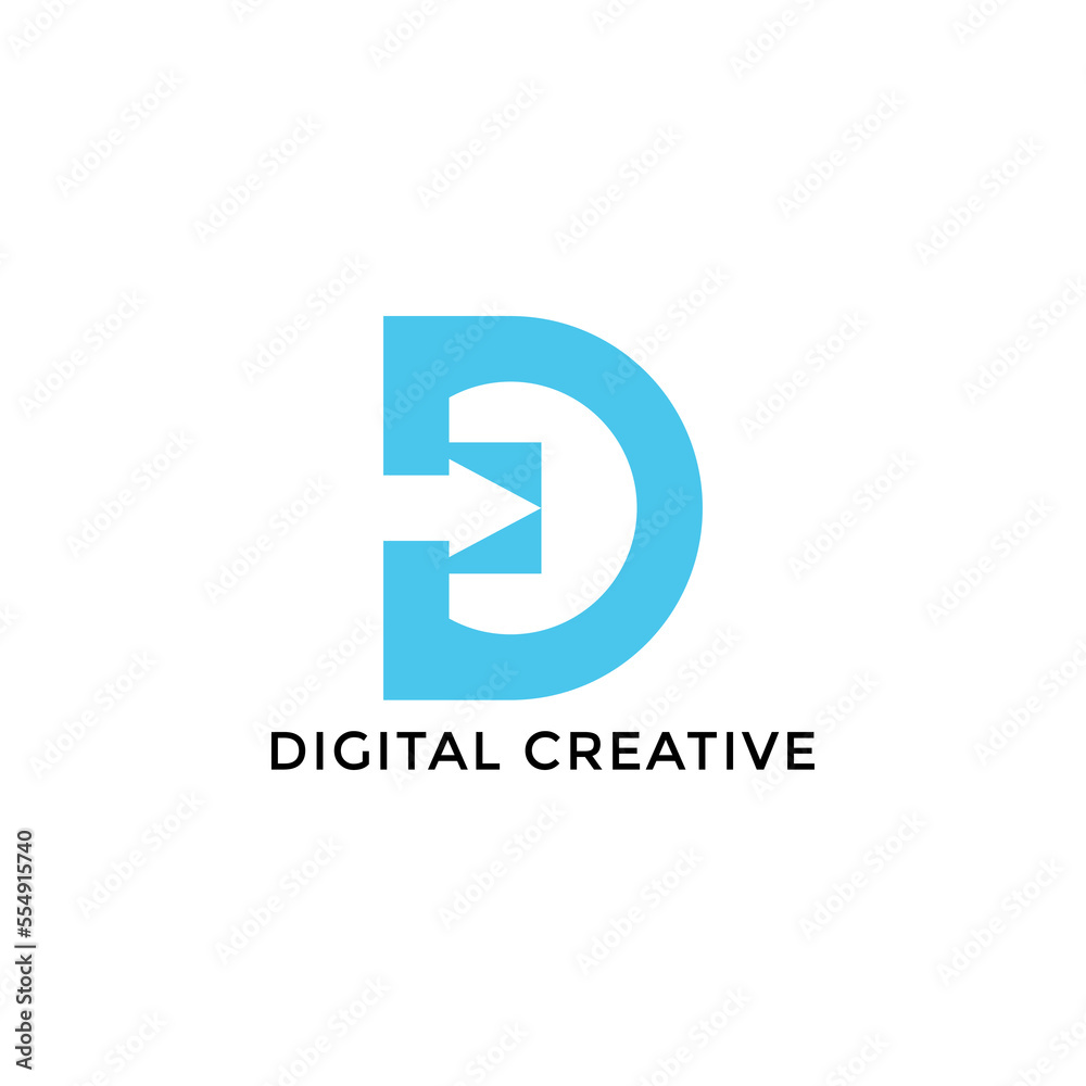 Abstract Initial Letter D Logo. Can be used for business and technology or marketing logos. Vector Logo Design Template Element Abstract Initial Letter D Logo. Can be used for business and technology or marketing logos. Vector Logo Design Template Element