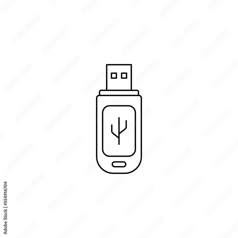USB Bluetooth icon in line style icon, isolated on white background USB Bluetooth icon in line style icon, isolated on white background