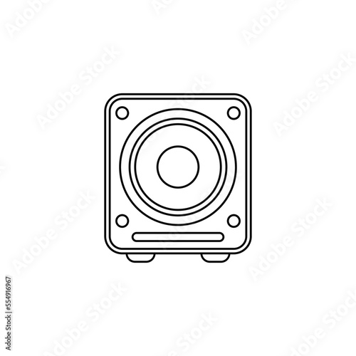 Subwoofer icon in line style icon, isolated on white background