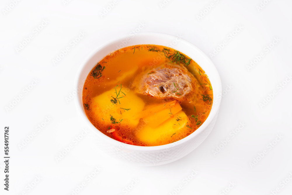 shurpa soup on a white background shurpa soup on a white background