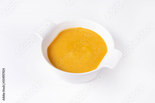 pumpkin soup on a white background