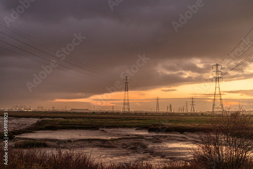 Pylons on South Essex Marshes