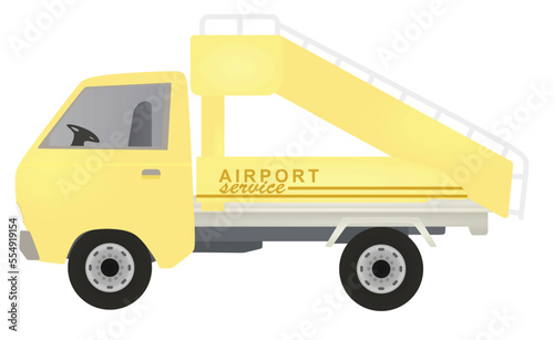 Airport service truck stairs. vector