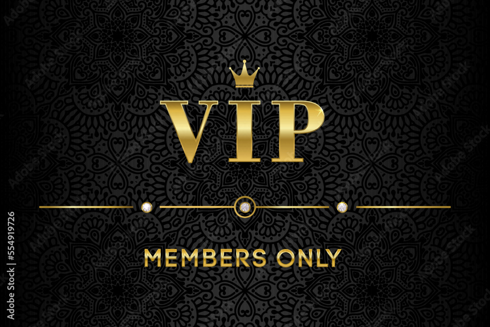 luxury gold and black premium vip card for club members only, background with elements