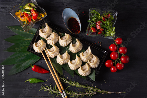 Gyoza - Japanese crescent-shaped dumplings with meat filling