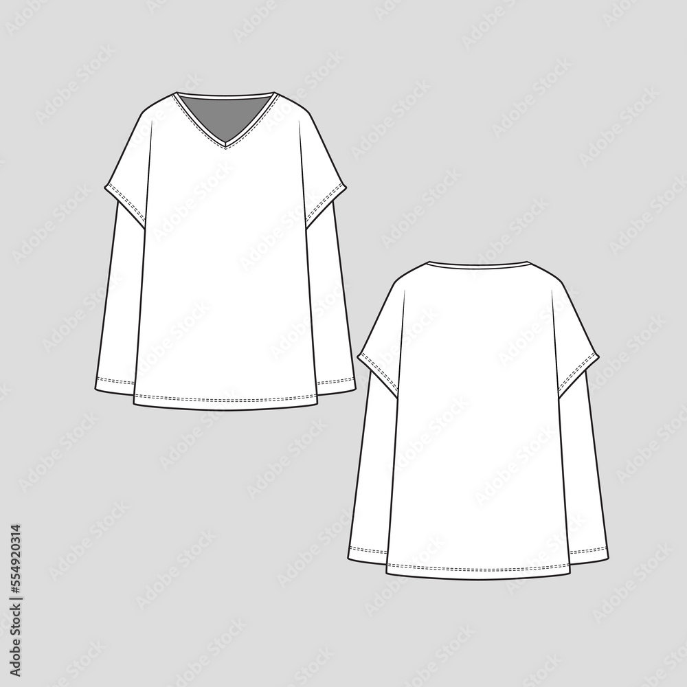 Layered Sleeves Example Double Layer Long Sleeve T Shirt Top V Neck Kimono Pattern Layered ...