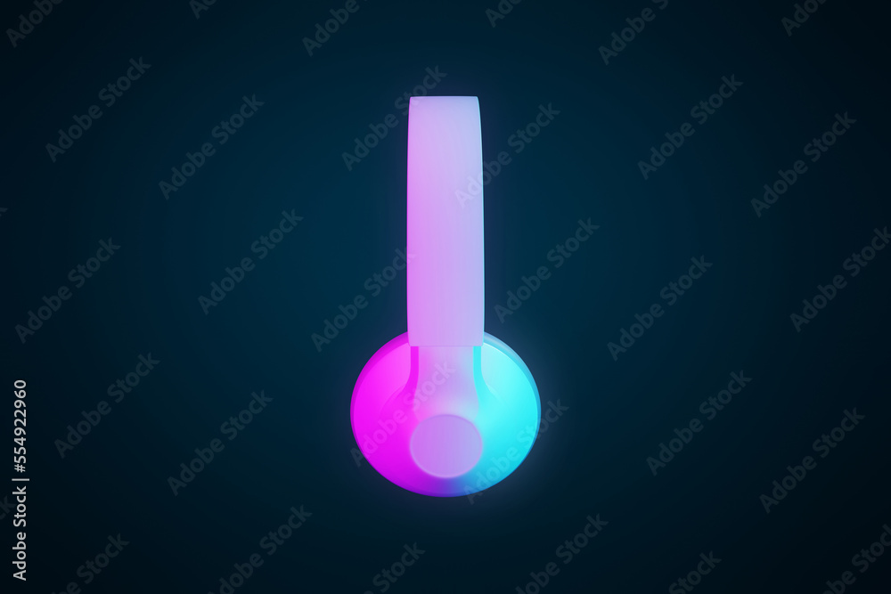 Headphones 3d illustration on dark background Headphones 3d illustration on dark background