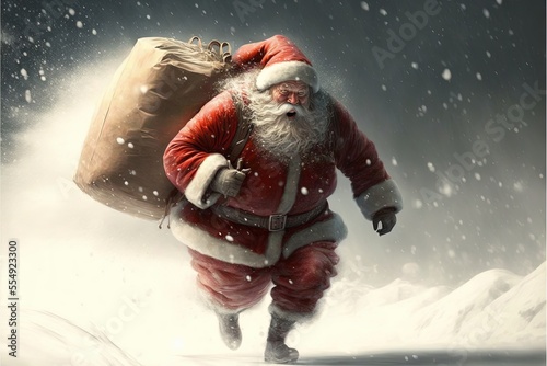 Santa Claus delivering gifts Generative AI