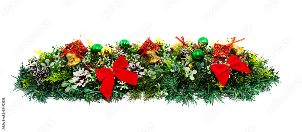 New Year or Christmas background with Christmas tree decorations and free space for an inscription New Year or Christmas background with Christmas tree decorations and free space for an inscription