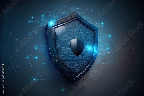 cybersecurity Data protection shield against hacking attacks Generative AI