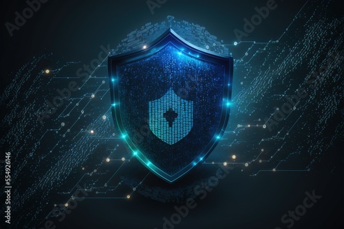 cybersecurity Data protection shield against hacking attacks Generative AI