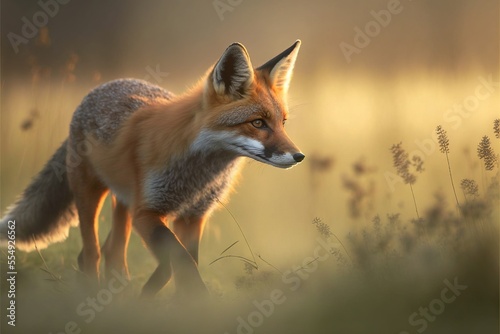 Fotografia fox Generative AI wildlife shot with copy space