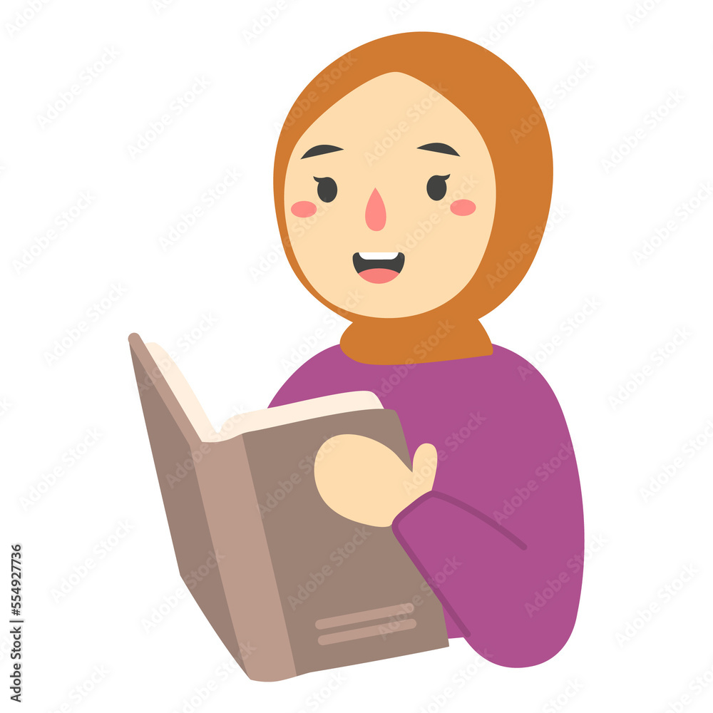 young student is reading a book