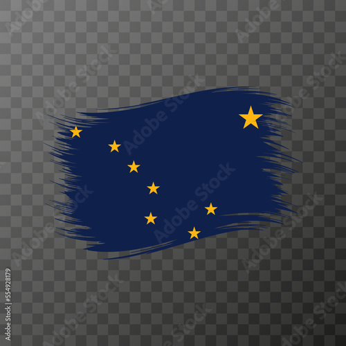 Alaska state flag in brush style on transparent background. Vector illustration.