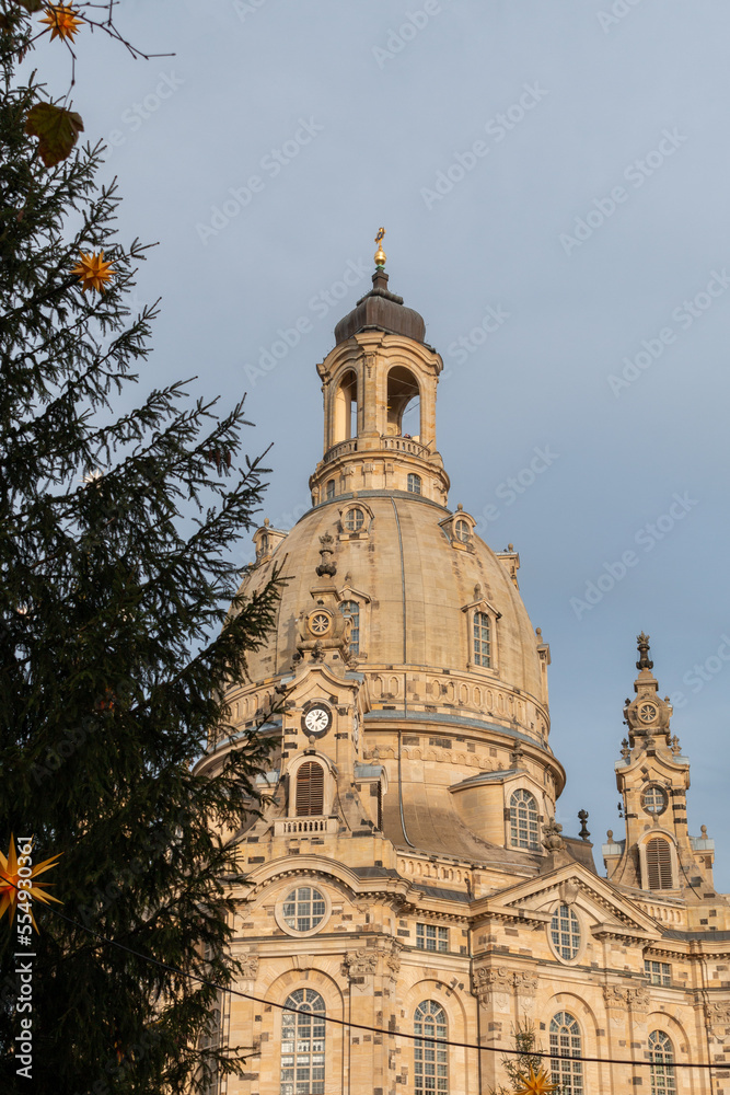 The Dresden Frauenkirche church during Advent