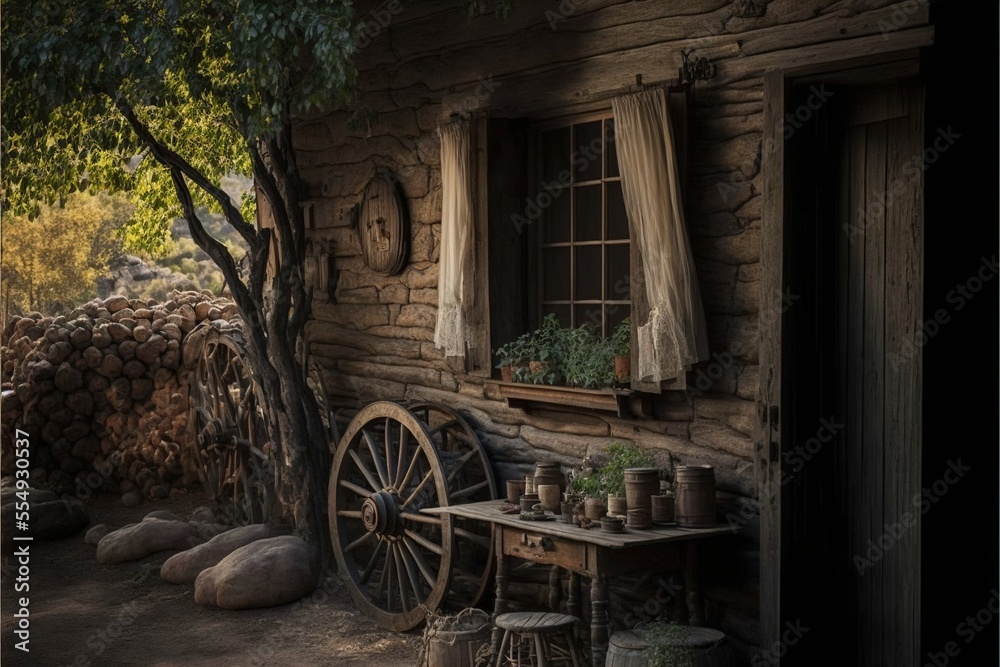 Obraz premium rustic farm scene Generative AI