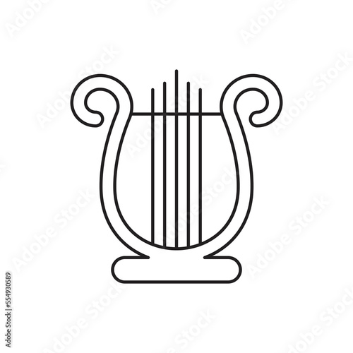 Lyre music instrument icon design. Harp lyre vector icon. isolated on white background. vector illustration