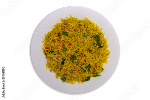 Homemade healthy tasty vermicelli semiya upma semolina popular south indian breakfast menu photo