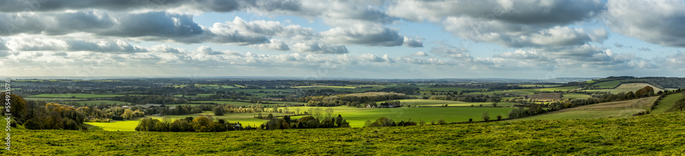 Panoramic view of the North Downs Way, Southern England; Kent, England Panoramic view of the North Downs Way, Southern England; Kent, England