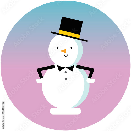 a snowman decorated with bow ties and a fedora 