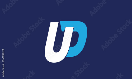 Alphabet letters Monogram logo UD, DU, U and D