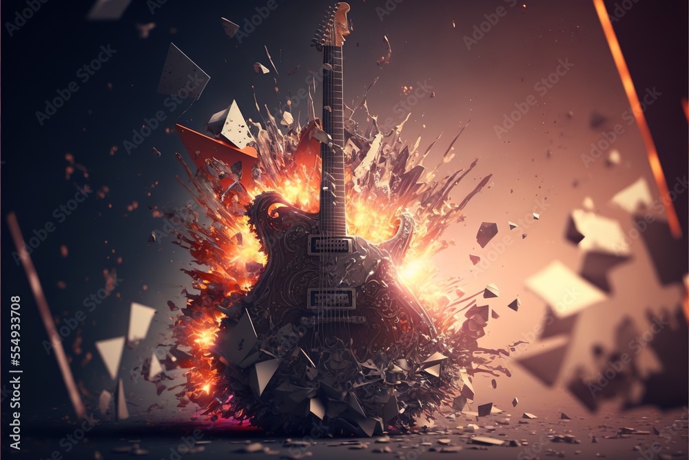 Digital illustration about guitar. Digital illustration about guitar.