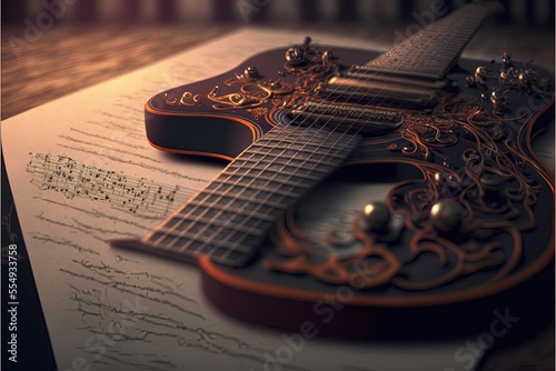 Digital illustration about guitar.