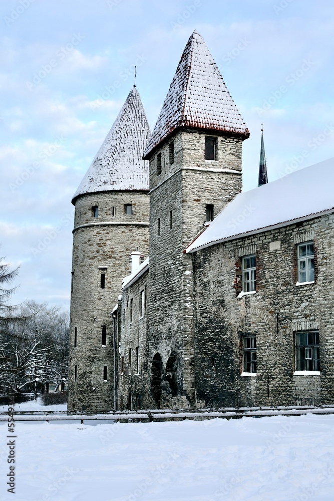 Tallinn Old Town Wall with Towers