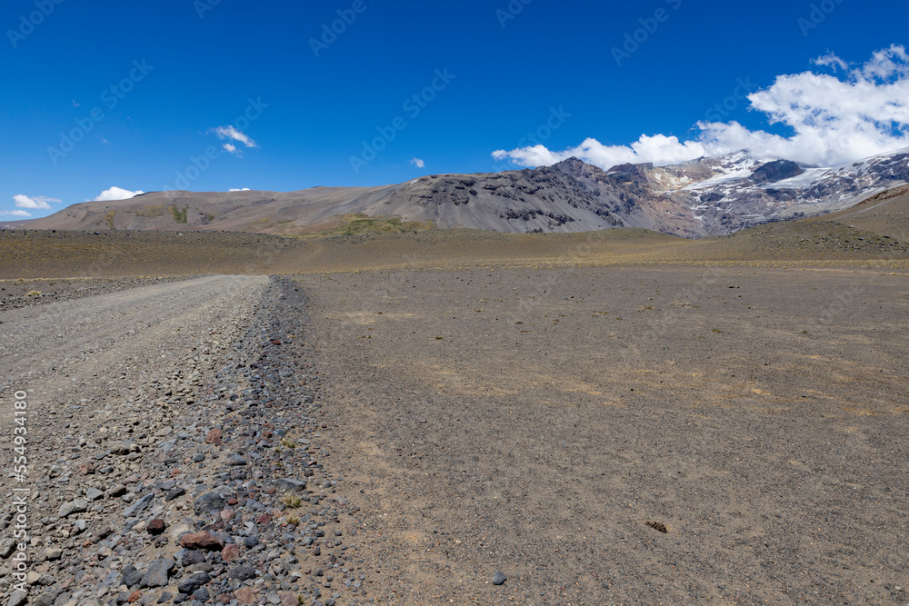 Landscape at Paso Vergara - crossing the border from Chile to Argentina while traveling South America Landscape at Paso Vergara - crossing the border from Chile to Argentina while traveling South America