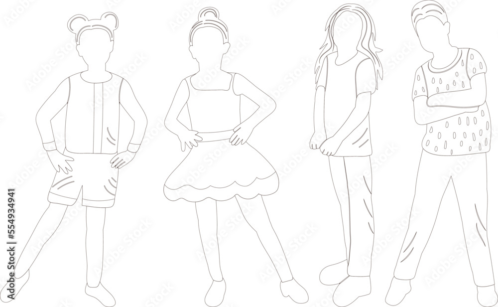 kids sketch ,contour on white background isolated vector kids sketch ,contour on white background isolated vector