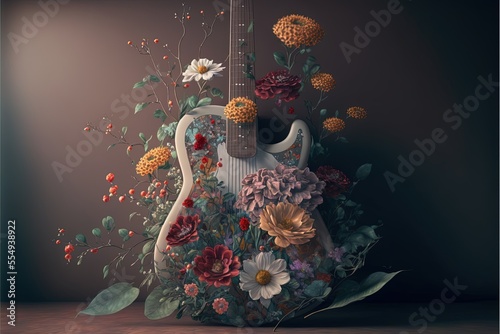 Digital illustration about guitar.