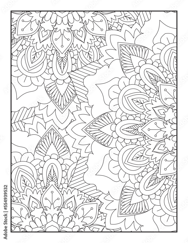 Fototapeta premium Coloring Page For Adult, Pattern Mandala Coloring Page, Coloring Book