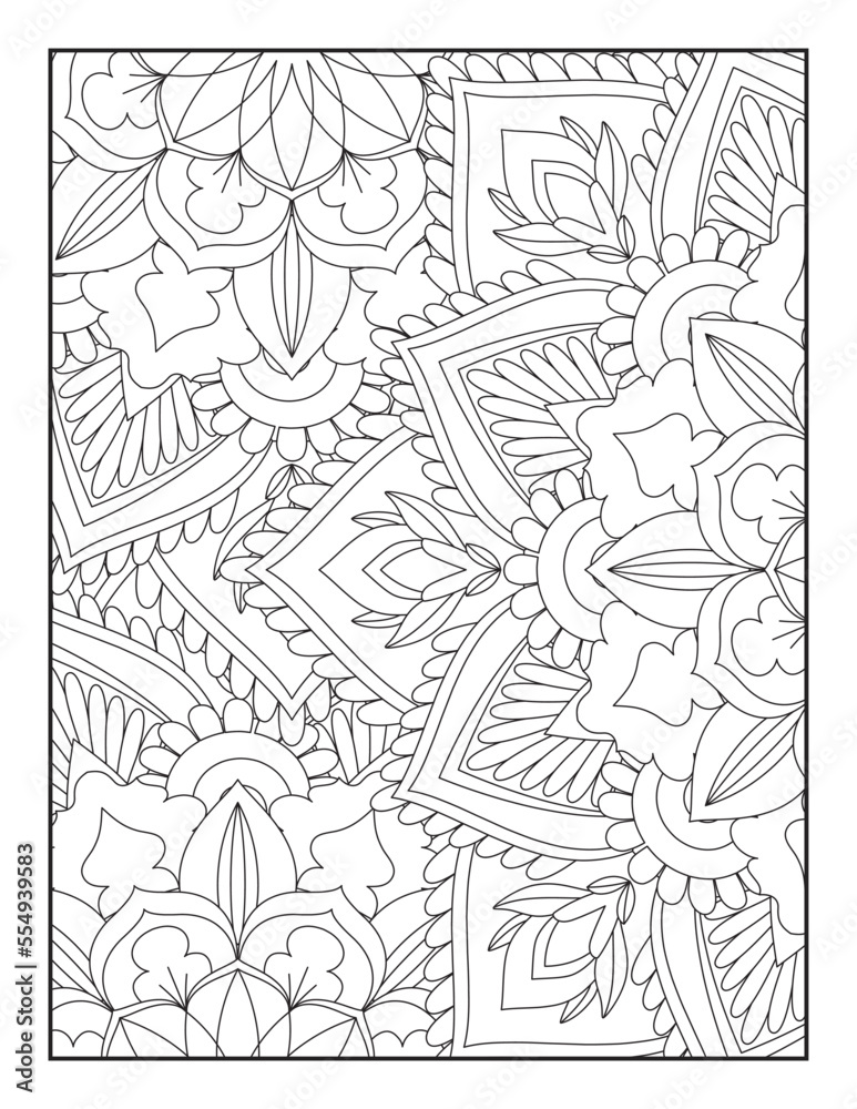 Coloring Page For Adult, Pattern Mandala Coloring Page, Coloring Book ...