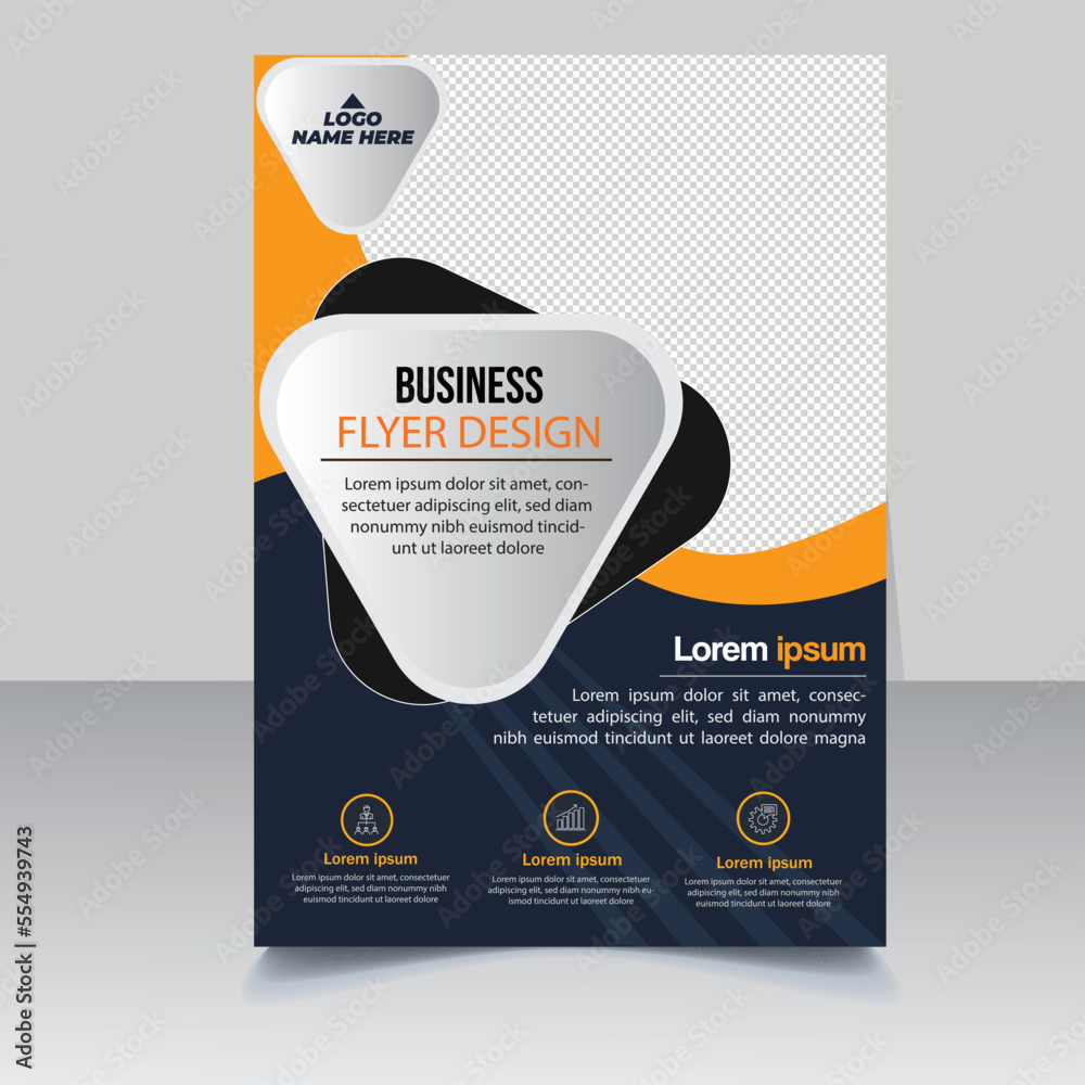 A4 flyer design template. Flyer Corporate Template Design, graphic  elements, Template Design, abstract business flyer, layout. Stock Vector |  Adobe Stock