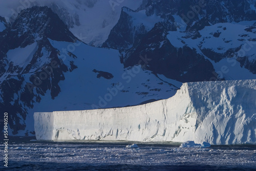 Light on giant tabular iceberg.