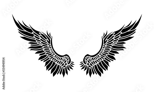 vector angel wings tribal tattoo