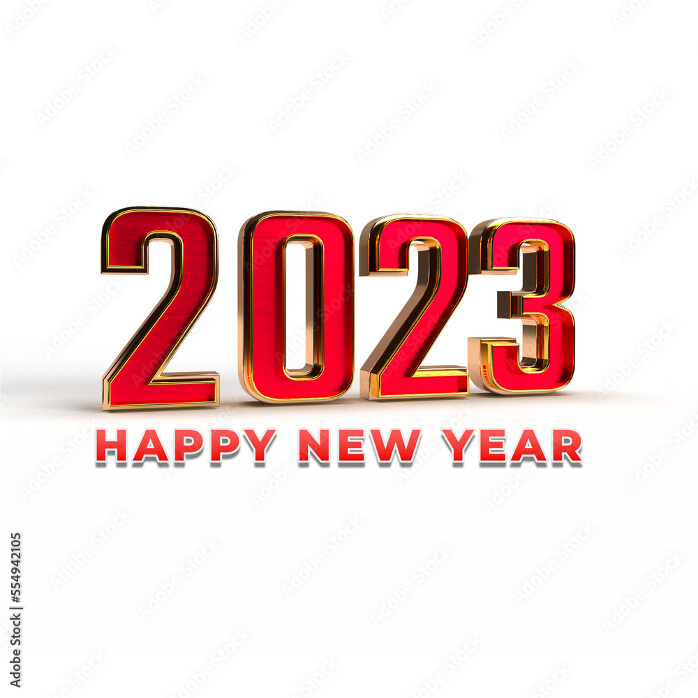 Number 2023 golden in 3d render illustration Number 2023 golden in 3d render illustration